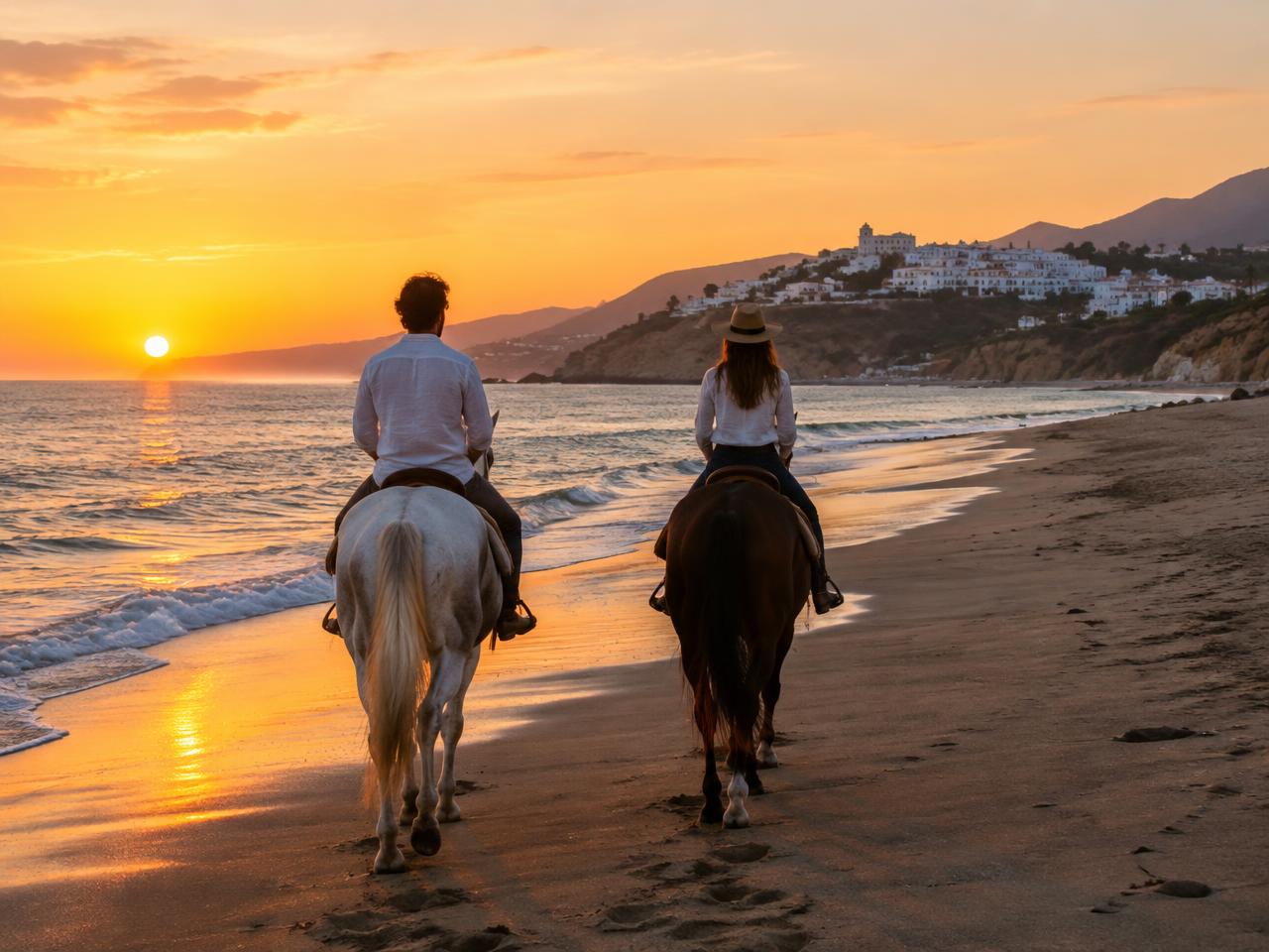 Horse riding by the sea
